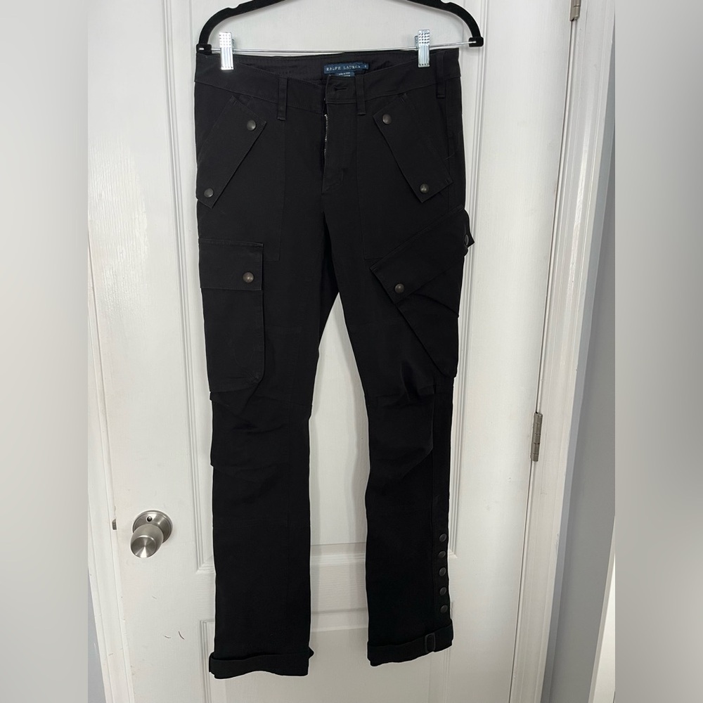 Ralph Lauren Black cargo bootcut pants size 6